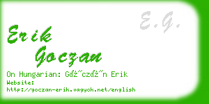 erik goczan business card